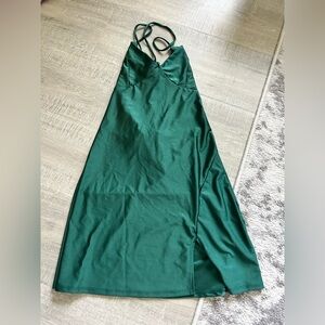 Lovely Day Emerald Satin Gown